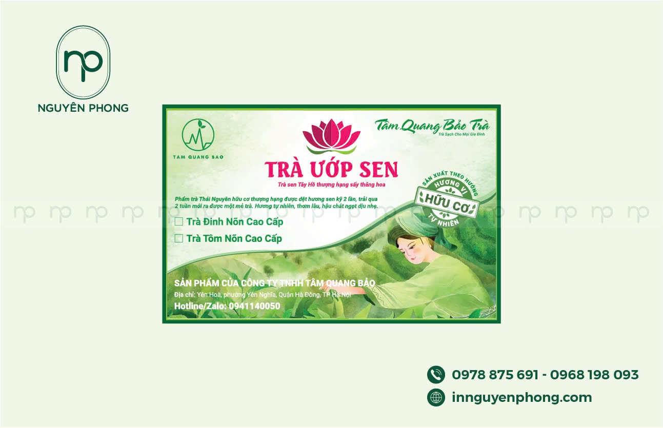 In tem cho thương hiệu trà